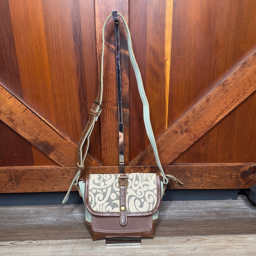 Myra Bag Leaf Print Small Crossbody Purse - Picture 3 of 12